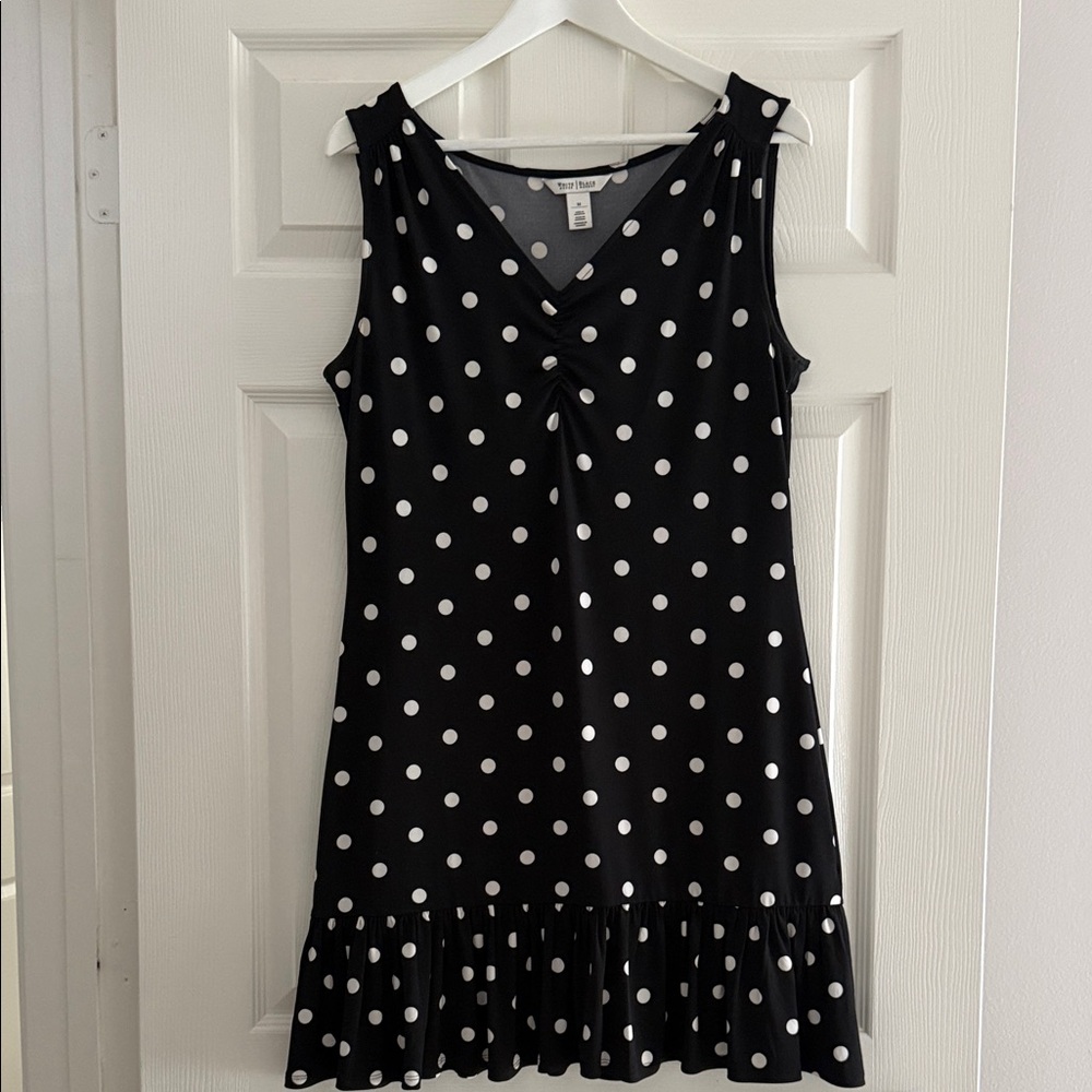 White House Black Market Black and White Polka Dot Mini Dress